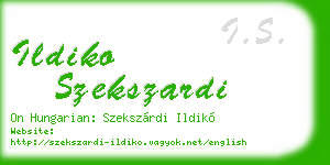 ildiko szekszardi business card